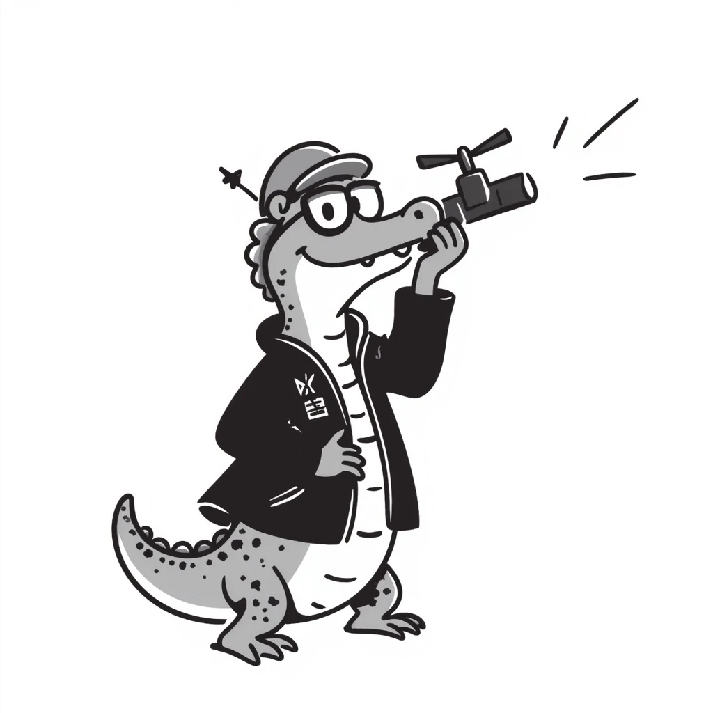 A crocodile as a bombardier emoji