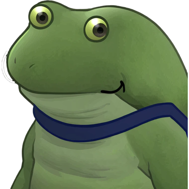 bufo frog cosplaying as a ninja emoji