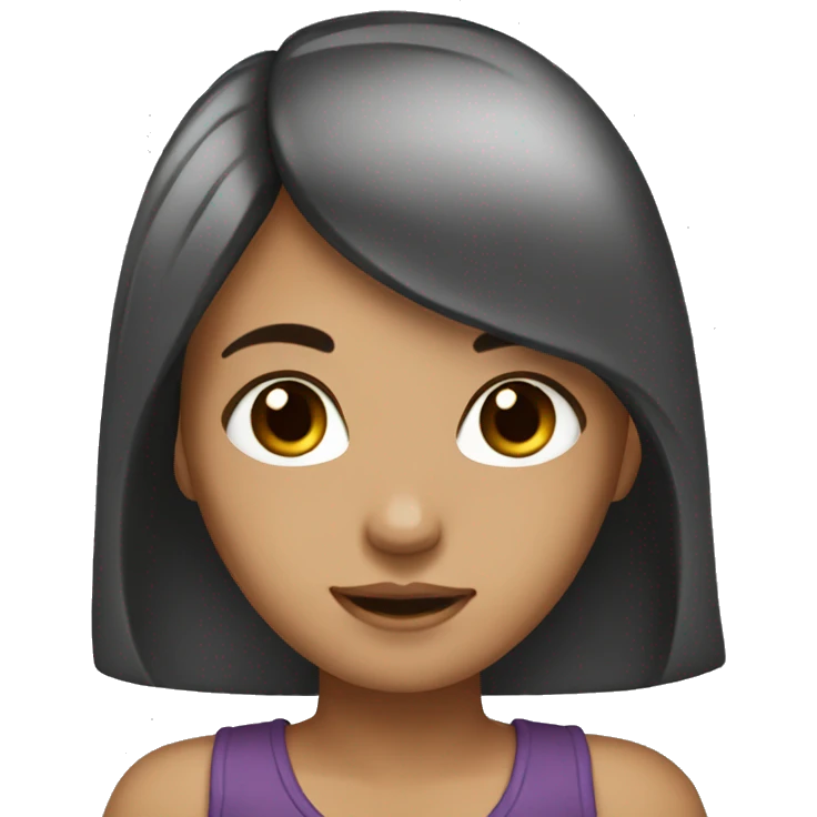 girl with dark long brown hair and tan skin with dark brown eyes dark brown hair dark eyes emoji