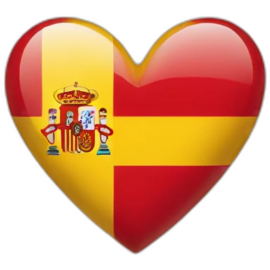 spain flag colors inside a heart emoji