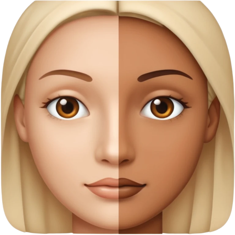 overlapping images, one realistic and one digital grid emoji