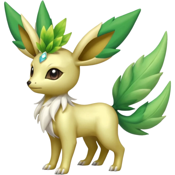 Shiny Iridescent Helioptile-Leafeon-Shaymin-Fakémon-hybrid-creature (full body)  emoji