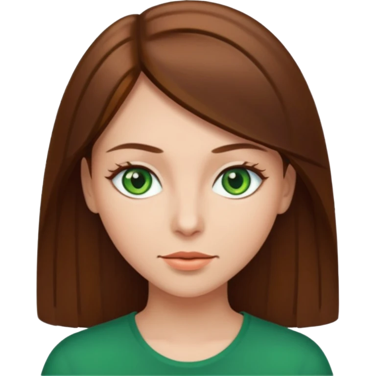 Woman with brown straight hair emoji