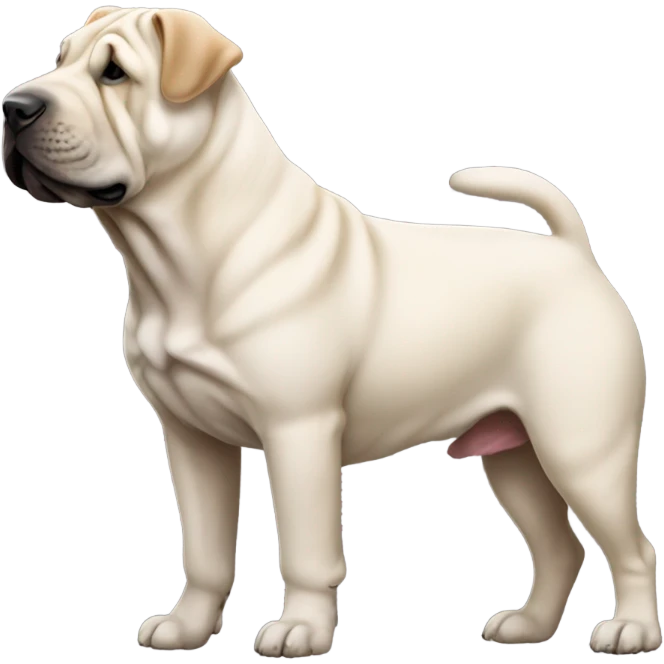 Not thick snouthWhite dog full body sharpei ears and tail girl perfect side profile  emoji