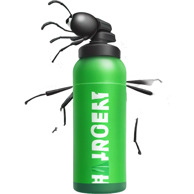 a bug spray spraying on a bug emoji