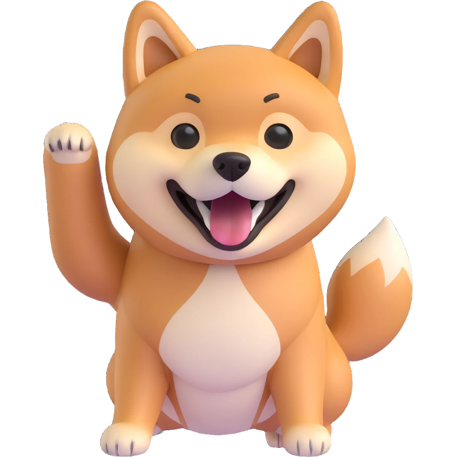 shiba inu, excited emoji