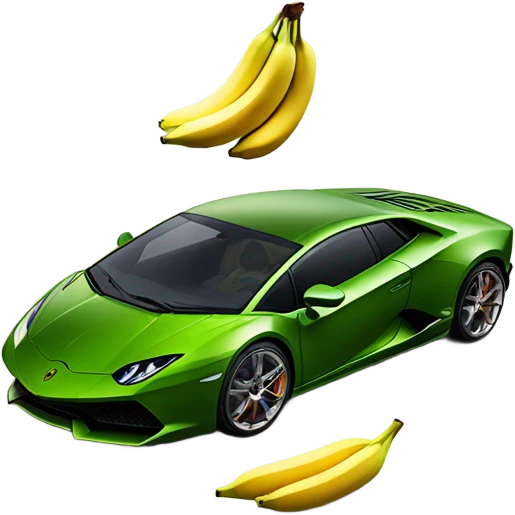 lamborghini, banana  emoji