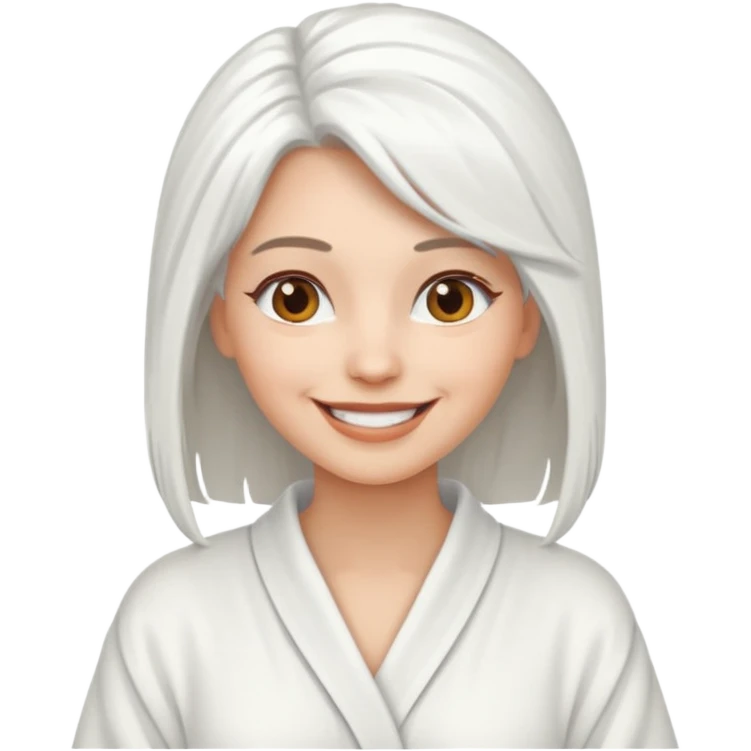 white haired woman in robe emoji