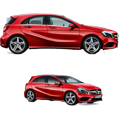Red mercedes Benz A class  emoji