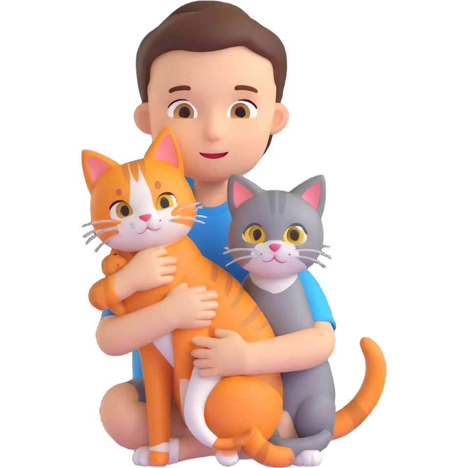 boy and cat pet emoji