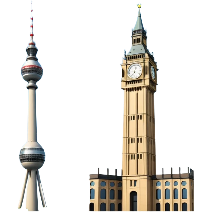 berlin television tower versus big ben tower emoji