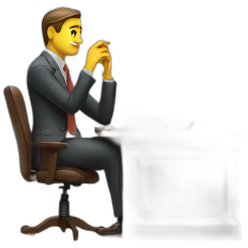 pensive business man checking balance sheets emoji