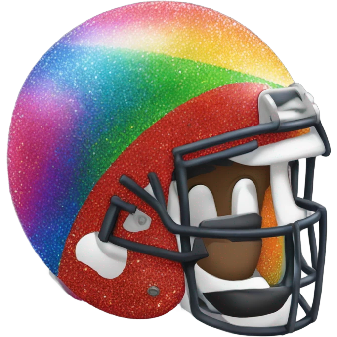 Rainbow football with glitter  emoji