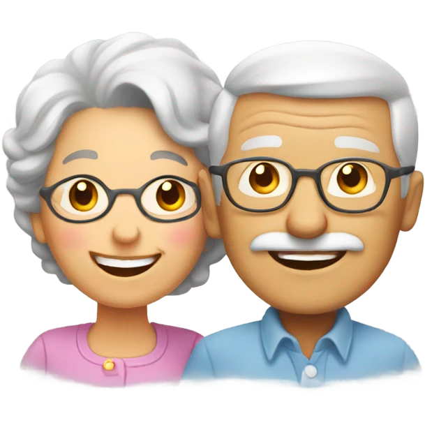 Happy grandpa and grandma  emoji