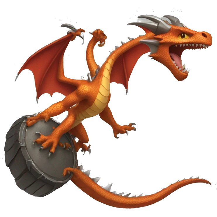 a sliver fighting a dragon emoji