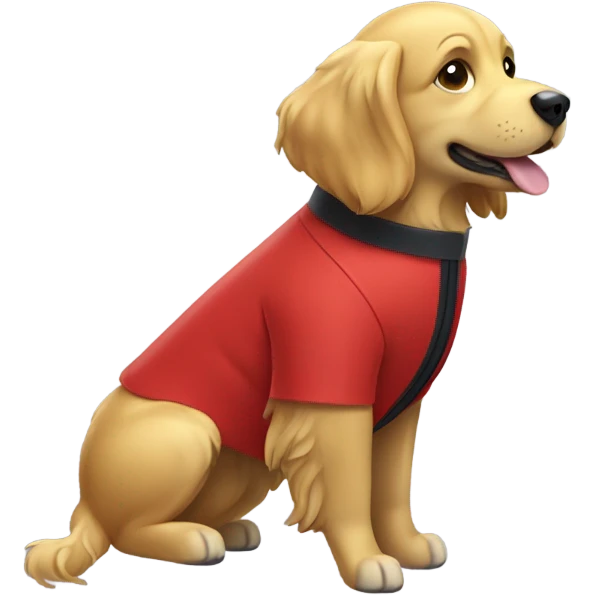 Red coat golden retriever Olympic swimmer emoji