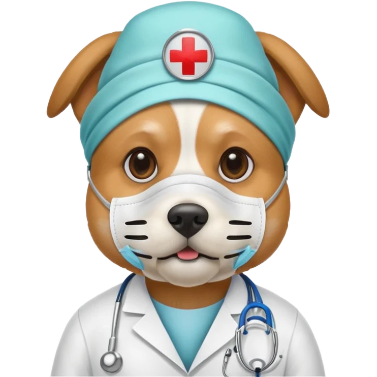 doctor dog Wearing Medical Mask emoji