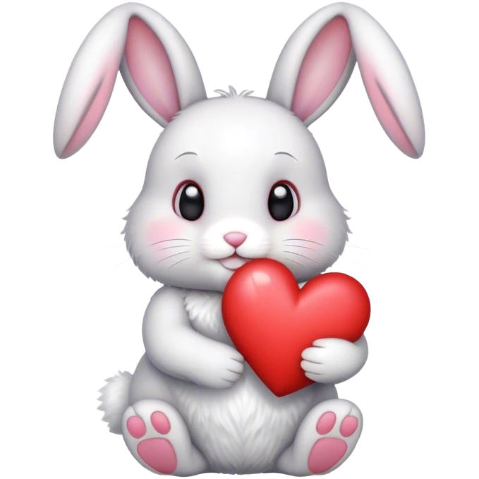Bunny holding heart emoji
