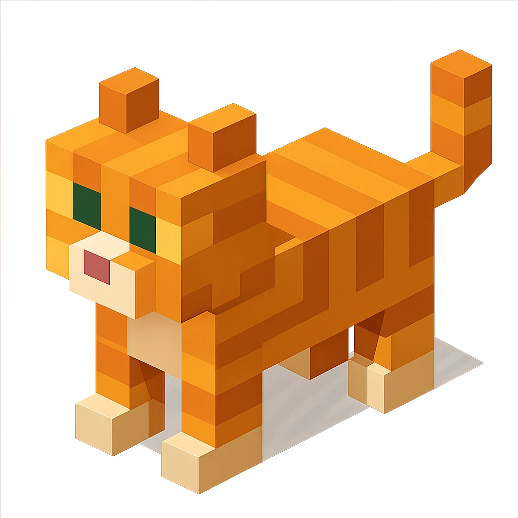 cat, minimalist geometric style, 3D blocks icon emoji