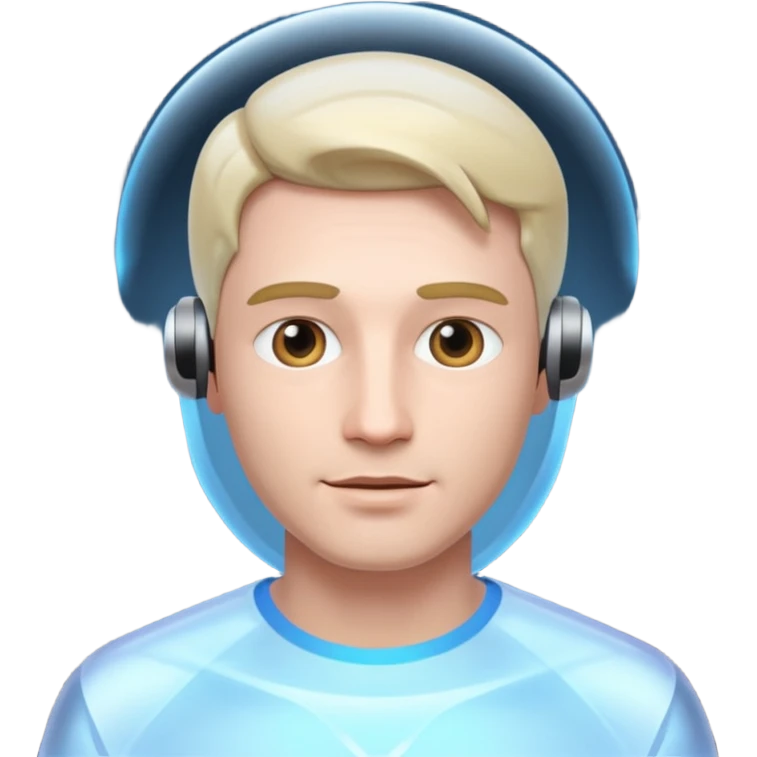 virtual hologram, man. emoji