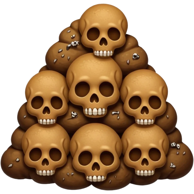 poop emoji with skulls emoji
