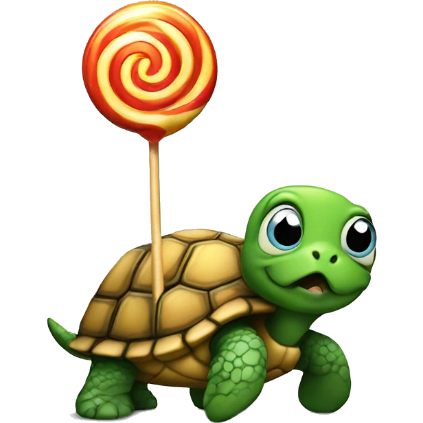 Turtle with a big lollipop  emoji