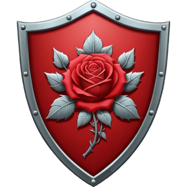 Flat vector  No gradients  Deep red (#7A0F1E)  Transparent background  High contrast  Clean gothic shield aesthetic with a rose  Designed to be readable at 128x128px emoji