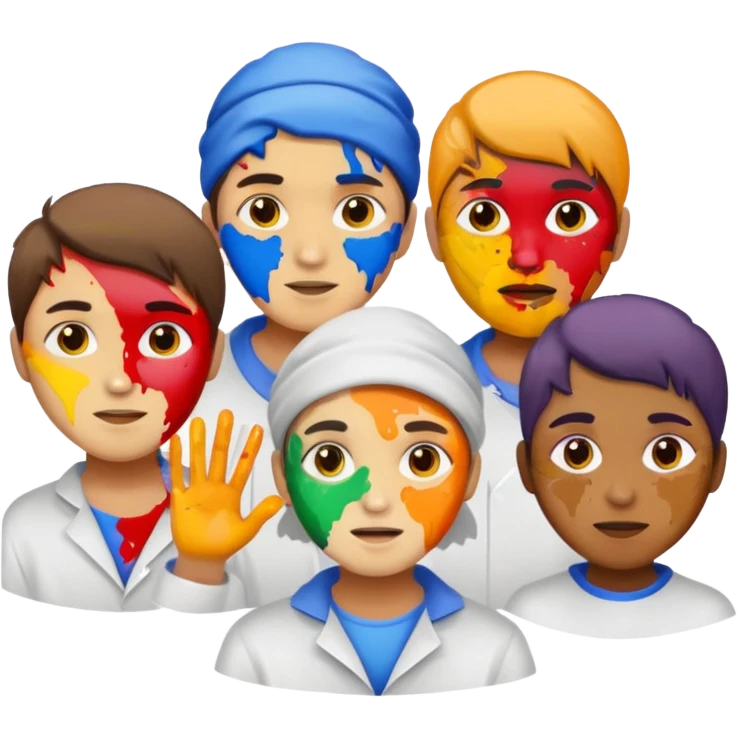 Painters with Paint Stained Faces emoji