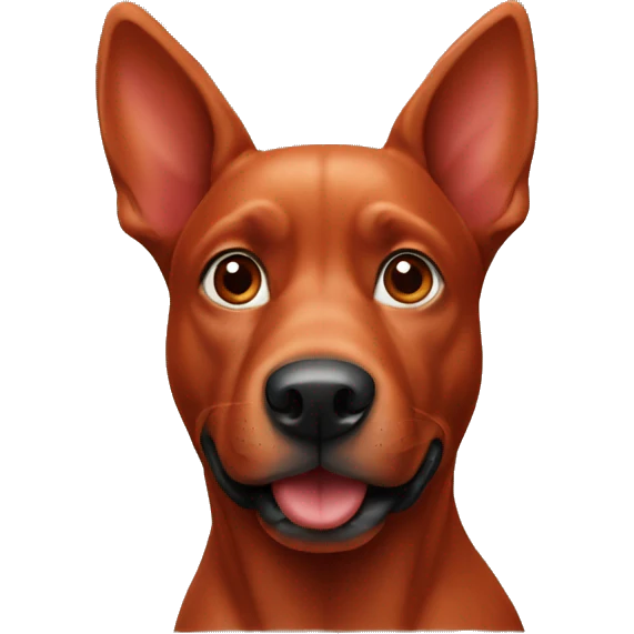 solid red dog with pointed ears emoji
