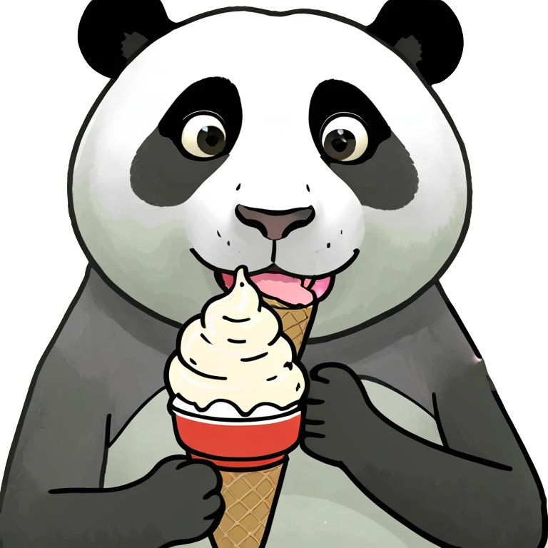 Panda eating ice cream emoji