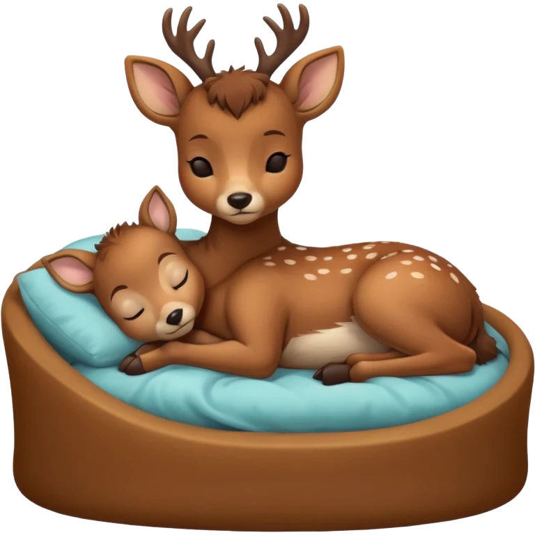 Baby Deer Sleeping in Bed emoji