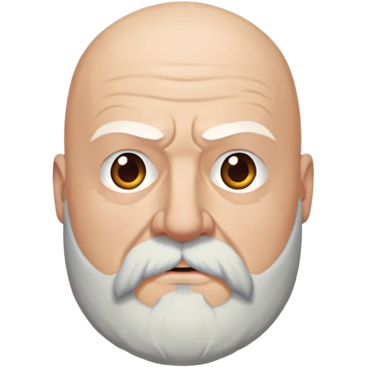 Rickard Karstark from game of thrones, thick white beard, bald head emoji