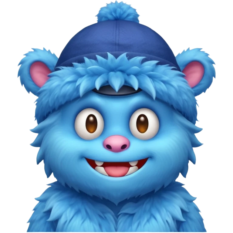 blue monster with hat and shirt emoji