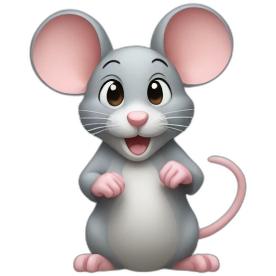 a mouse holding up their third finger emoji