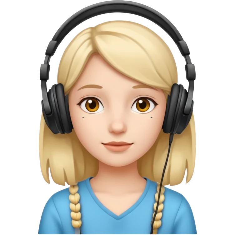 Girl with headphones on  emoji