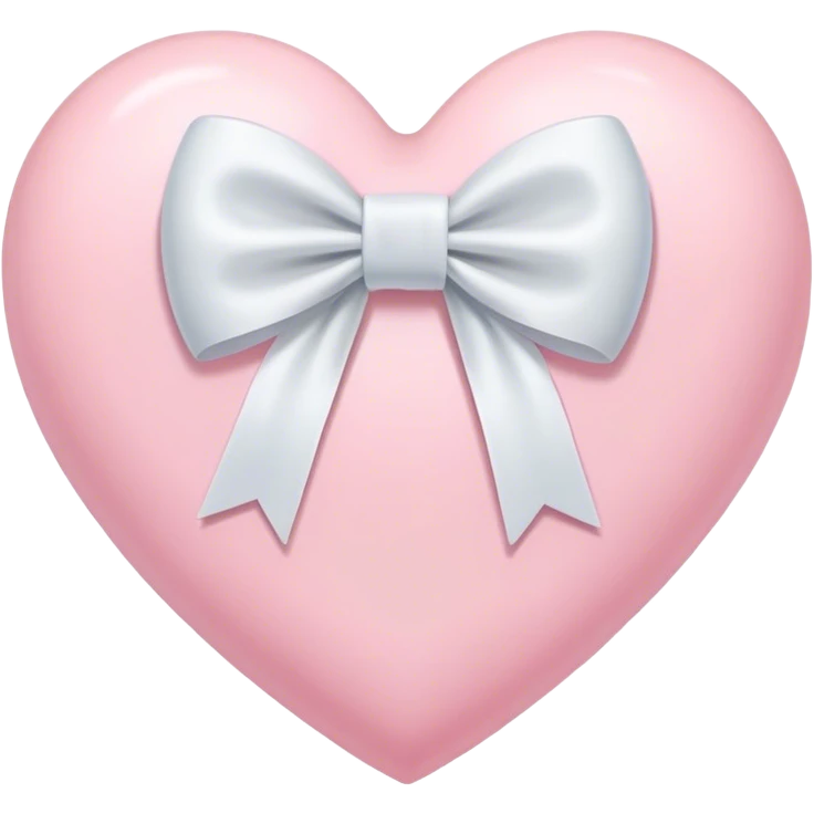 Pastel pink heart with white bow emoji
