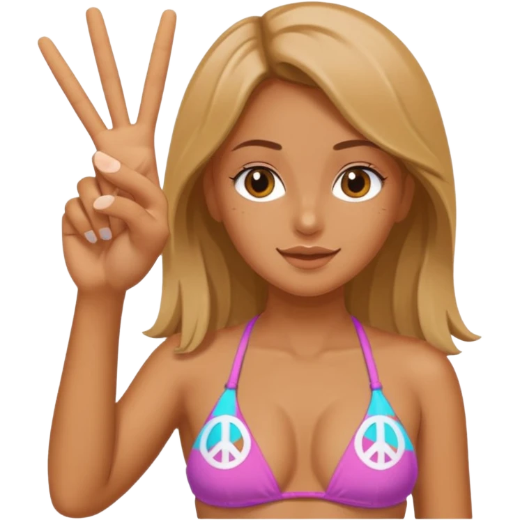 Дівчина в купальнику показує фак emoji