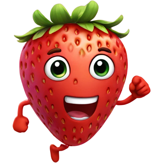 fit strawberry sprinting fast emoji