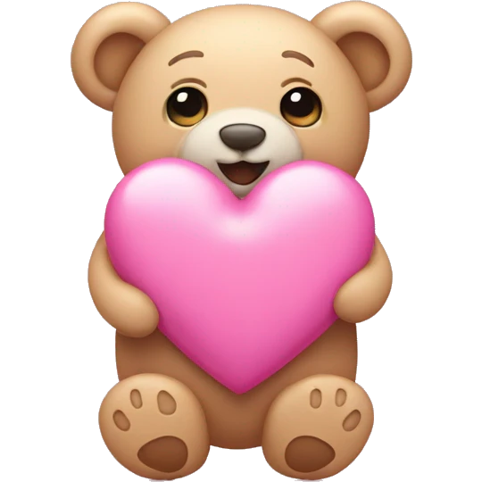 pink heart with a little teddy bear on the side emoji