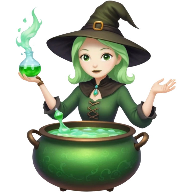 green witch cooking potion emoji