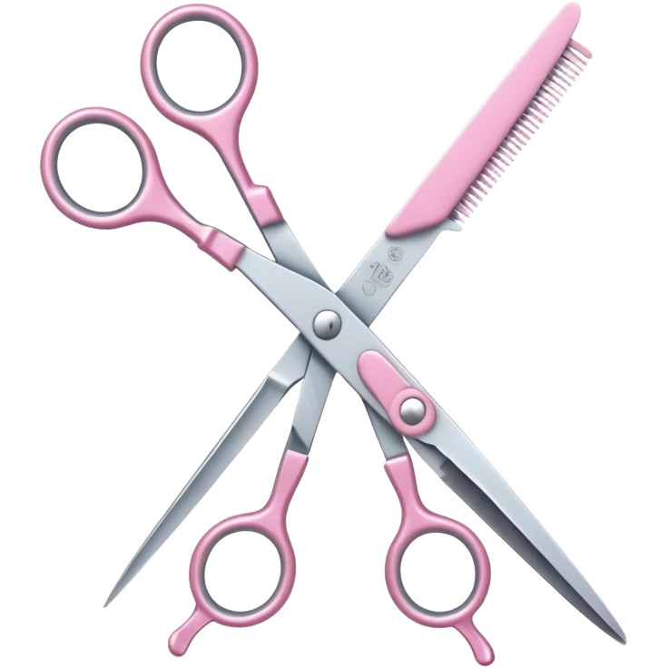 hairdressing scissors with pastel pink handles, iOS Apple emoji style emoji