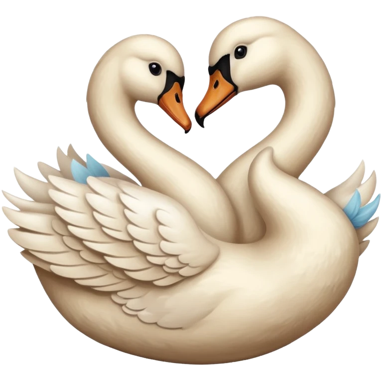 beige heart with swan emoji