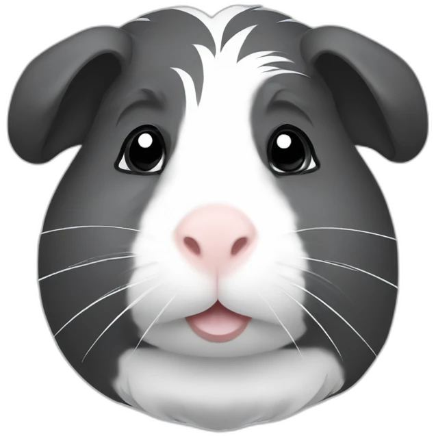 dark gray and white guinea pig emoji