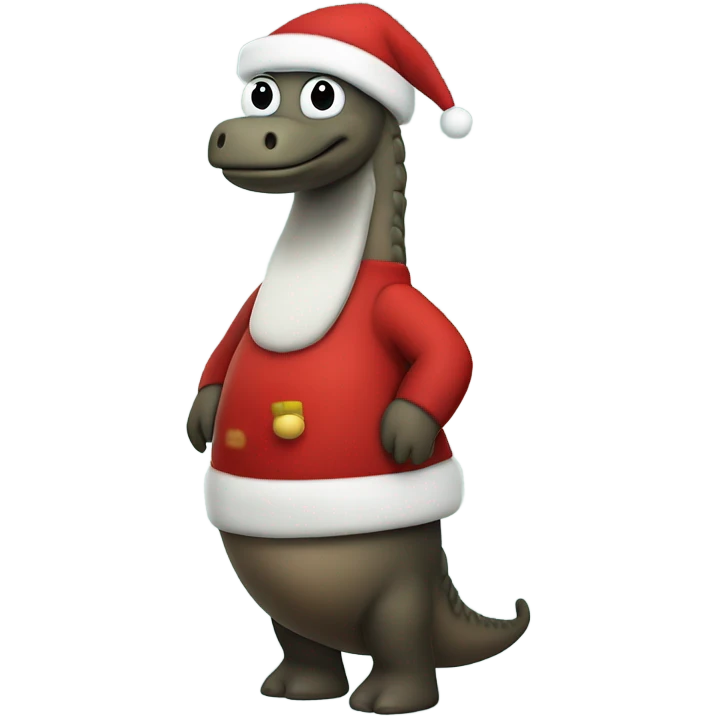 Loch Ness Monster dressed as Santa Claus  emoji
