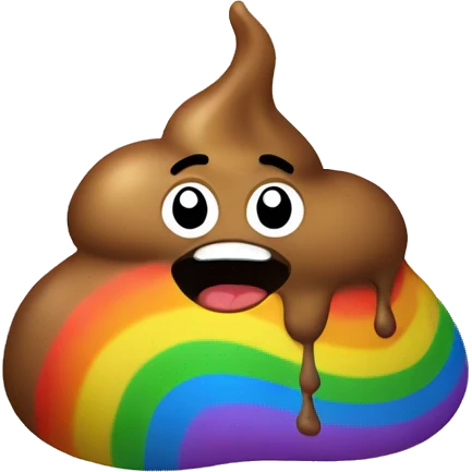 poop throwing up rainbow emoji