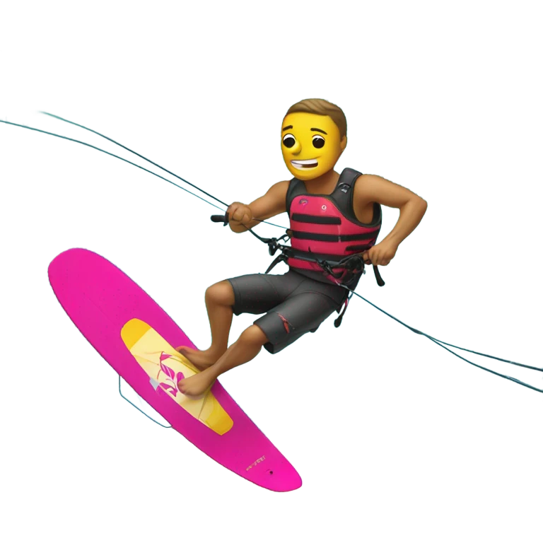 man kitesurfing on a twintip board emoji