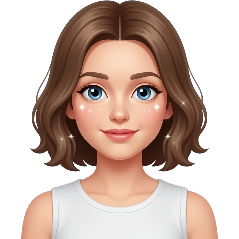 brillo, chica, linda emoji