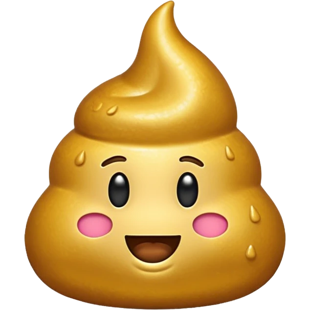 golden poop, emoji style, simple, glossy, no text emoji