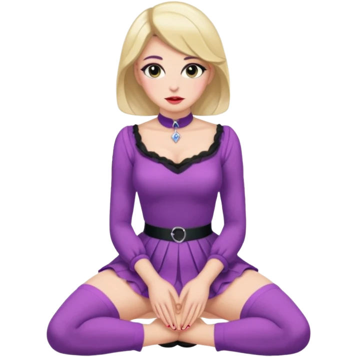 Submissive sissy cuck on knees wearing female clothes emoji