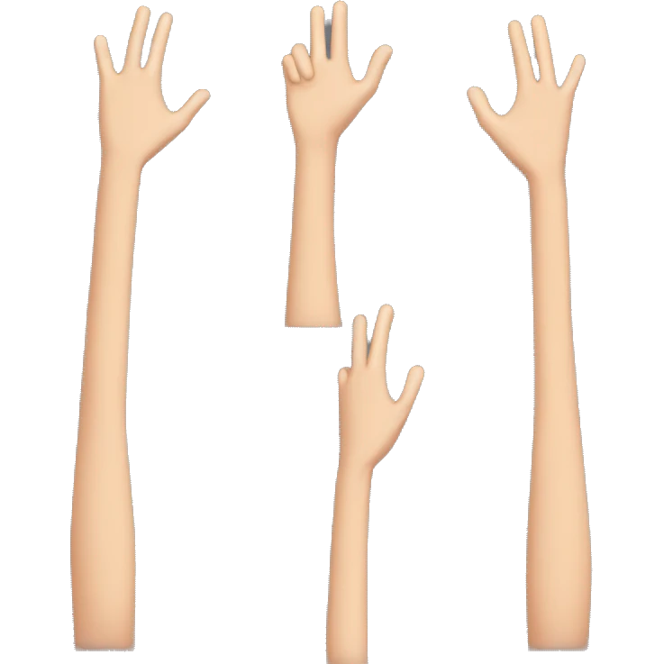 Skinny arm with multiple parallel straight emoji